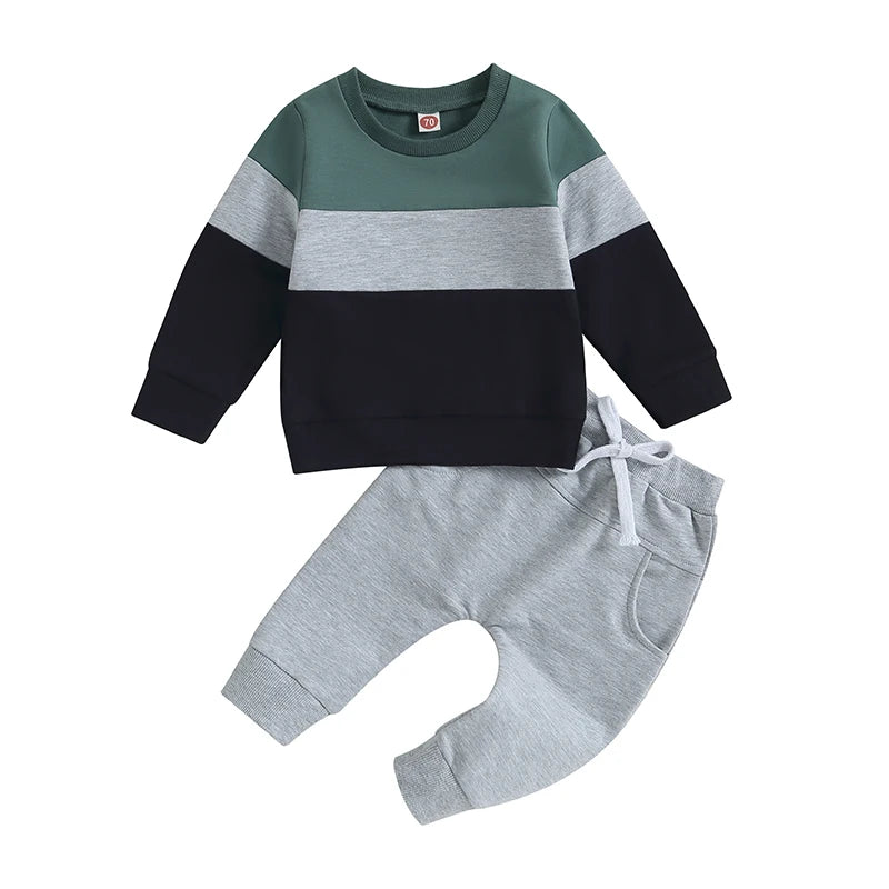 Baby Clothes Newborn Girl Boy Autumn 2Pcs Set Cotton Rainbow Top Pants Fall Outfits Clothes Baby Girls Clothing Suit