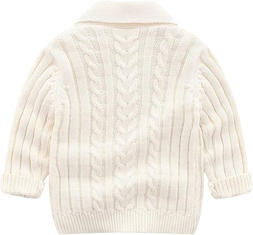 Infant Baby Boys Cardigan Crochet Sweater Toddler Cable Knit Thick Pullover Sweatshirt Button up Jacket Outwear